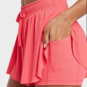 NEW JoyLab Women’s Flowy Mid-Rise Double Lined Shorts in Cherry Blossom (Small)